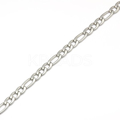 Tarnish Resistant Fashionable Matte 304 Stainless Steel Figaro Chain Necklaces for Men LS-STAS-A028-N017MP-1