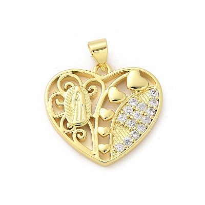 Brass Micro Pave Cubic Zirconia Pendants KK-S511-26B-G-1