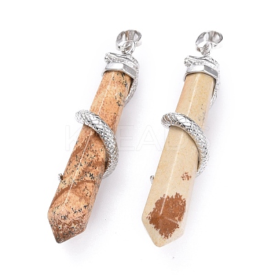 Natural Picture Jasper Big Pointed Pendants G-F696-B02-1