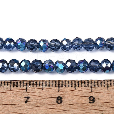 Electroplate Transparent Glass Beads Strands X-EGLA-N054-T4mm-A02-1