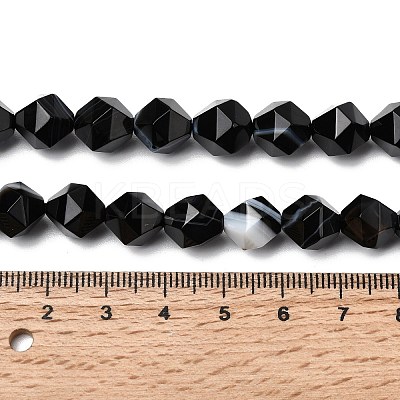 Natural Black Banded Agate/Striped AgateBeads Strands G-Z119-A03-03-1