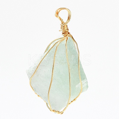 Rough Raw Natural Gemstone Pendants PALLOY-JF00506-1