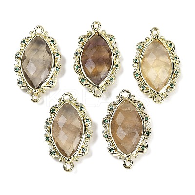 Natural Yellow Fluorite Faceted Horse Eye Links G-B126-02G-01-1