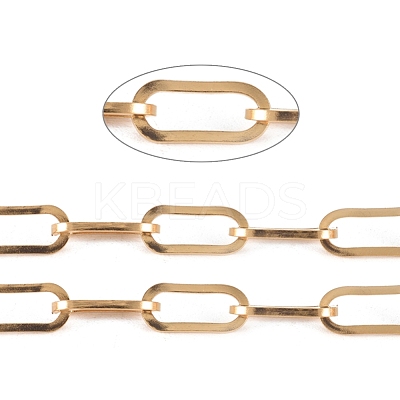 3.28 Feet 304 Stainless Steel Paperclip Chains X-CHS-L022-05G-1