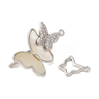 Brass Micro Pave Clear Cubic Zirconia Fold Over Clasps KK-A227-26P-1