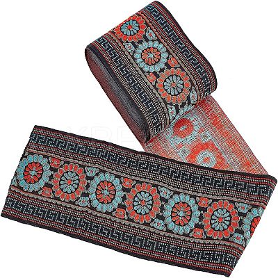 Ethnic Style Embroidery Polycotton Ribbons OCOR-WH0073-28-1
