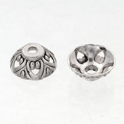 Apetalous Cone Tibetan Silver Bead Caps AA0544-1