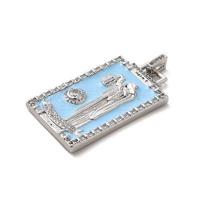 Brass Micro Pave Cubic Zirconia Pendants with Enamel KK-H458-01P-12-1