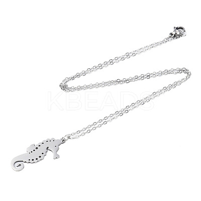 Non-Tarnish 201 Stainless Steel Pendant Necklaces NJEW-T009-JN074-1-45-1