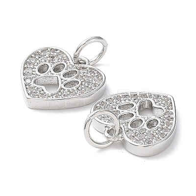 Brass Micro Pave Cubic Zirconia Pendants KK-R148-01P-1