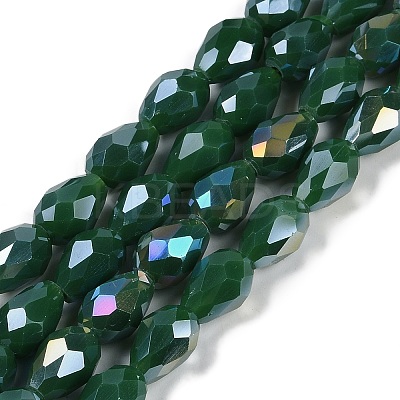 Opaque Solid Color Electroplate Glass Beads Strands EGLA-N013-P6mm-B04-1