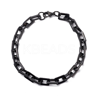 PVD Vacuum Plating Rectangle 201 Stainless Steel Chain Bracelets BJEW-N240-06EB-1