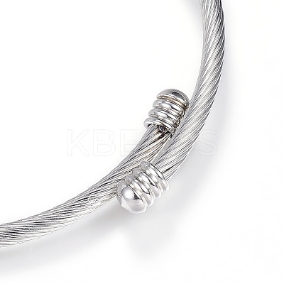 Tarnish Resistant 316 Surgical Stainless Steel Torque Bangles BJEW-D437-A37-P-1