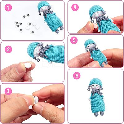 300Pcs 7 Style Luminous Plastic & Resin Wiggle Googly Eyes Cabochons DIY-CA0004-96-1