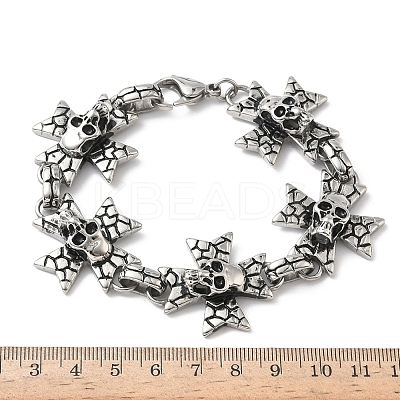 304 Stainless Steel Link Chain Bracelets for Men Women BJEW-D385-01AS-1