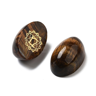 Natural Tiger Eye Oval Display Decorations G-F774-01G-1