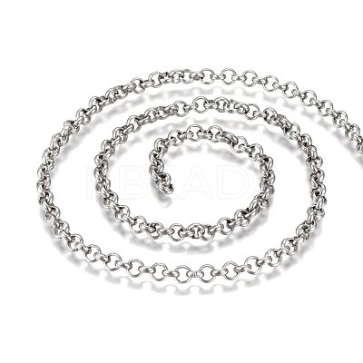Tarnish Resistant 304 Stainless Steel Rolo Chains STAS-P219-22-F-1