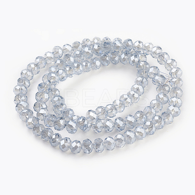 Electroplate Glass Beads Strands GLAA-K027-PL-A02-1