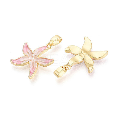 Brass with Enamel Pendants KK-T073-63A-G-1