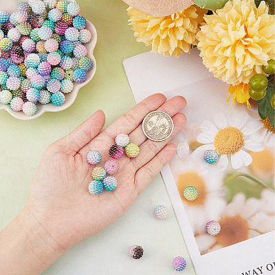 160Pcs 8 Colors Imitation Pearl Acrylic Beads OACR-SC0001-15-1