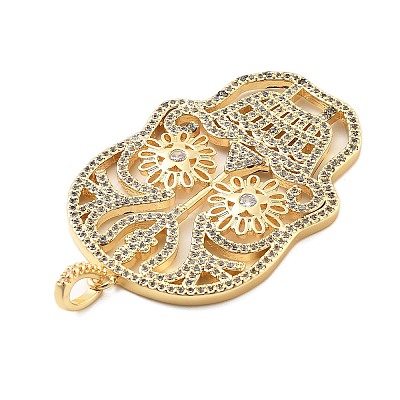 Brass Micro Pave Cubic Zirconia Pendants KK-L209-102G-01-1