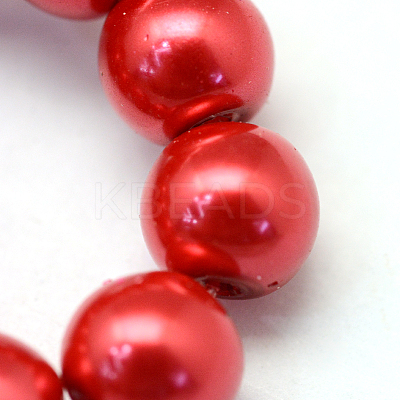 Baking Paint Pearlized Glass Pearl Round Bead Strands HY-Q003-12mm-74-1