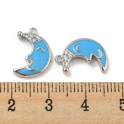 Brass Micro Pave Cubic Zirconia Pendants KK-P258-18P-1