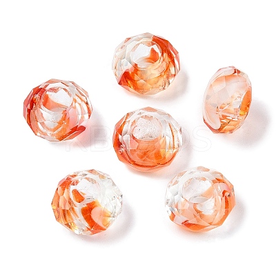 Two Tone Glass European Beads GDA009-1-1