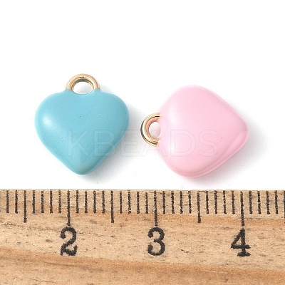 Alloy Enamel Heart Charms PALLOY-E775-09G-1