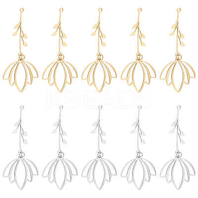 12Pcs 2 Colors Ion Plating(IP) 201 Stainless Steel Big Pendants STAS-UN0056-60-1