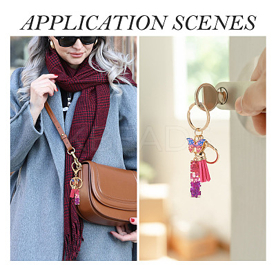 Alloy Resin Butterfly Keychains KEYC-TADJ0002-02G-I-1