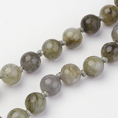 Labradorite Beaded and Gemstone Beaded Necklaces NJEW-P148-02-1