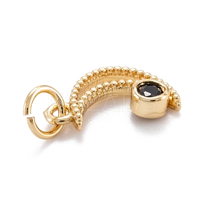 Real 18K Gold Plated Brass Micro Pave Cubic Zirconia Charms X-ZIRC-M114-52G-01-1