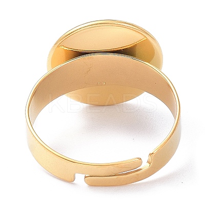 Ion Plating(IP) Adjustable 304 Stainless Steel Finger Rings Components STAS-P291-01C-G-1