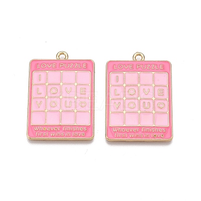 Rack Plating Alloy Enamel Pendants LS-ENAM-N056-430A-1