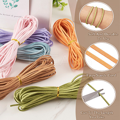 60 Yards 6 Colors Flat Faux Suede Cord LW-TA0001-02-1