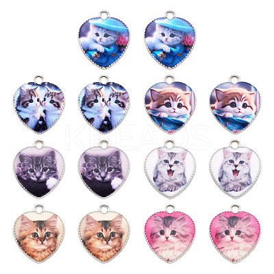 14Pcs 7 Styles Alloy Pendant FIND-TA0010-73-1