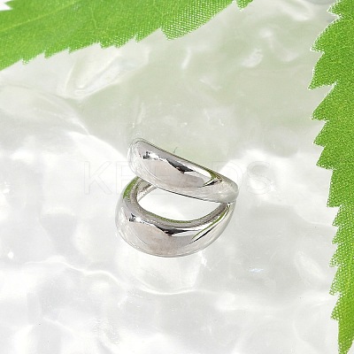 304 Stainless Steel Two-layer C-Shaped Cuff Earrings EJEW-M073-10PG-02-1