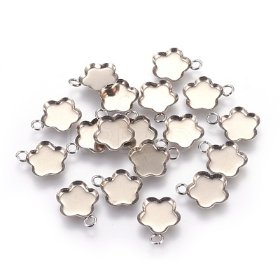 Tarnish Resistant 201 Stainless Steel Charm Cabochon Settings STAS-P227-27P-1
