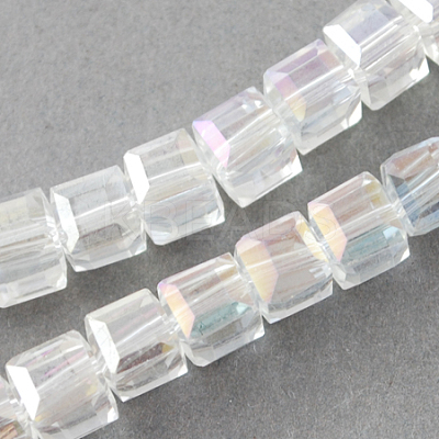 Electroplate Glass Beads Strands EGLA-R030-6x6mm-20-1
