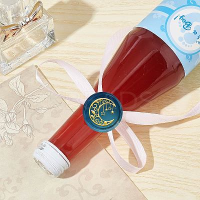 Brass Wax Seal Stamp with Wood Handle AJEW-WH0412-0331-1