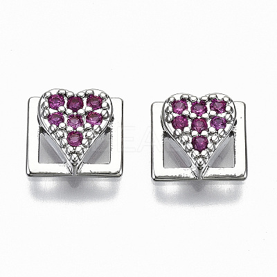 Brass Micro Pave Cubic Zirconia Cabochons KK-S061-49P-D-NR-1