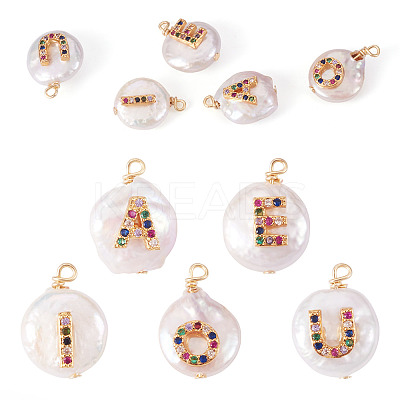 5Pcs 5 Styles Natural Cultured Freshwater Pearl Pendants PEAR-TA0001-30-1
