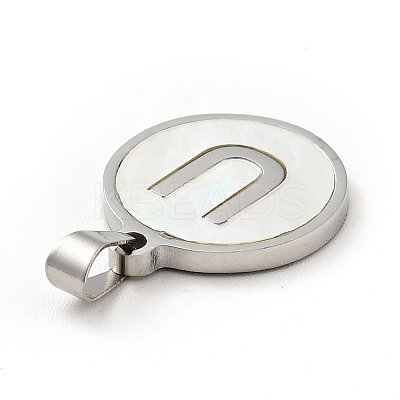 304 Stainless Steel with White Shell Pendants STAS-G268-01U-P-1