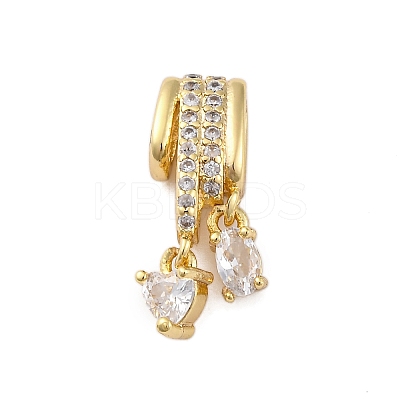 Brass Micro Pave Cubic Zirconia Tube Bails KK-P289-08G-1