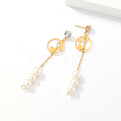 Sweet Tassel 201 Stainless Steel Stud Earrings SA4259-1-1