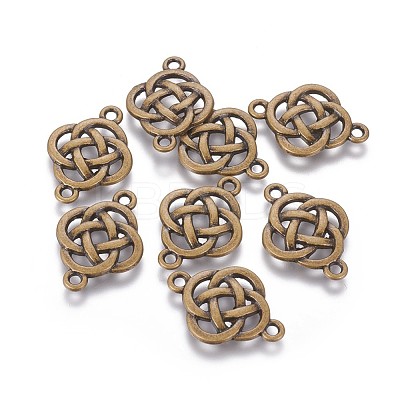 Flower Knot Tibetan Style Alloy Links connectors TIBEP-R338-33AB-NR-1