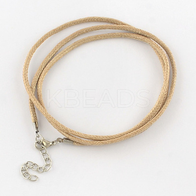 Waxed Cotton Cord Necklace Making MAK-S032-2mm-141-1