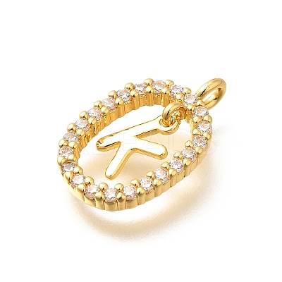 Brass Micro Pave Cubic Zirconia Pendants ZIRC-P123-01G-K01-1