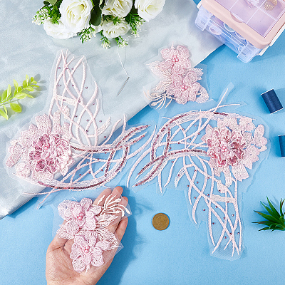 Flower Lace Embroidery Sewing Fiber Appliques DIY-WH20011-90A-1
